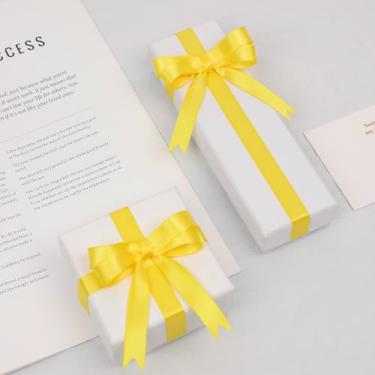 Imagem de Fita de cetim de narciso dupla face, fita de poliéster de 1,27 cm x 50 metros para embalagem de presente, artesanato, fabricação de laços, costura, buquê de flores, decoração de festa de casamento