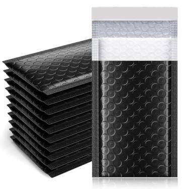 Imagem de 5 peças de envelopes de bolhas à prova d'água adesivos autoselantes organizadores de embalagem negócios sacos de armazenamento simples (preto, 11 x 15 cm)