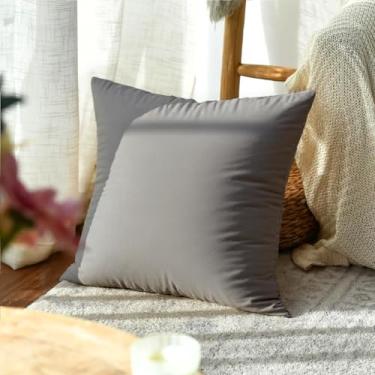 Imagem de Capa de almofada de veludo macia de cor sólida decorativa com zíper para sofá sofá cama cadeira sala de estar casa