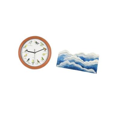 Imagem de Fenteer Relógio de Parede com Pássaros Cantores, Decoração para Cozinha, Quarto, Sala de Jogos, Berçário, Tapete Antiderrapante, Tapete de Banho, Tapete de Oc