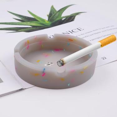 Imagem de Cinzeiro de silicone cinza para ambientes internos e externos, cinzeiro bonito para fumantes em ambientes internos