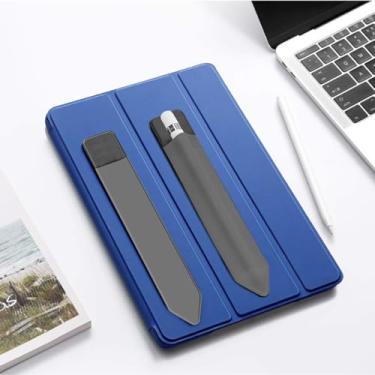 Imagem de Suporte universal para caneta, capa protetora para lápis adesivo, bolsa de armazenamento de canetas elástica compatível com Pencil Pro 2nd/1st e USB-C, 2 peças, cinza