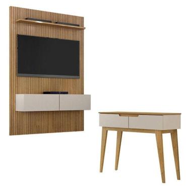 Imagem de Home Suspenso Frisado Curitiba 1344 E Aparador Bellíssima Cinamomo Off White - Valdemóveis