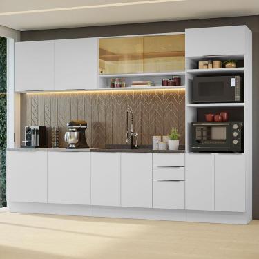 Imagem de Armário De Cozinha Completa 310cm Branco Stella Madesa 02 Branco