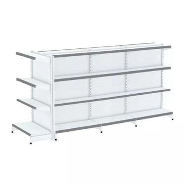 Imagem de Gondola Centro 137 Fit Ate 3 Metros 1 Ponta Branco 28b Pe Cinza - AMAP