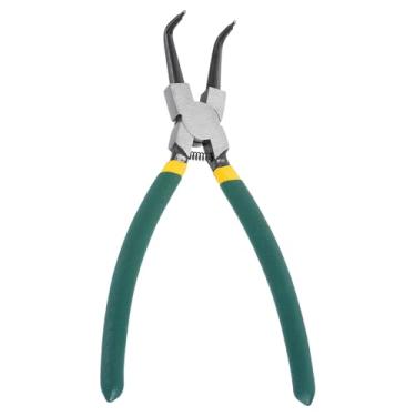 Imagem de Generic Alicate de anel de pressão 23 cm interno com ponta de mandíbula dobrada de 0,2 cm para alicate de retenção de anel de remoção, verde escuro/amarelo