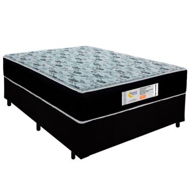 Imagem de Cama Box Casal Suede + Colchão Molas Ensacadas Sereneprime Sonnolux 138cm Preto - Suporta Até 110kg Por Pessoa