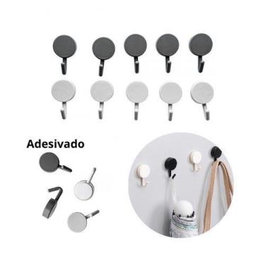 Imagem de Kit 10 Ganchos Adesivos Organizador Sem Furos Suporte Parede - home
