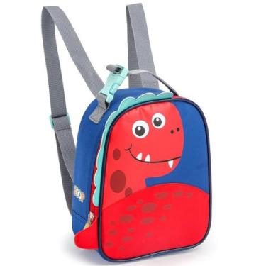 Imagem de Lancheira Térmica Escolar ou Creche Dinossauro Menino - Seanite, Azul 