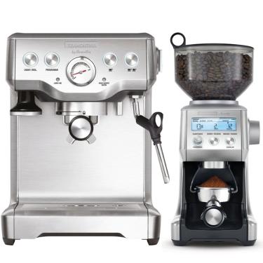Imagem de Cafeteira Express Aço Inox Breville + Moedor Cafe Elétrico Breville 220v Tramontina