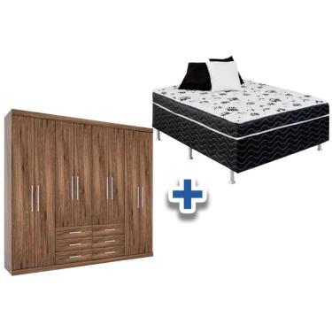 Imagem de Cama Box Conjugada Casal Union Ortobom + Guarda Roupa Master 8.6 Demolição