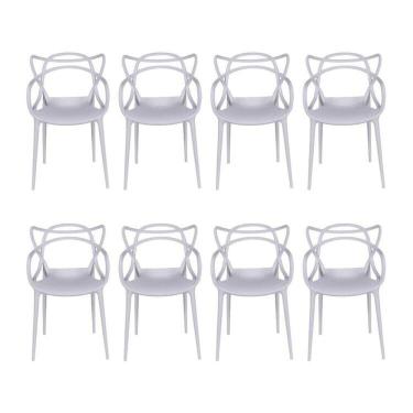 Imagem de Kit com 8 Cadeiras para Sala de Jantar Allegra Solna Branco