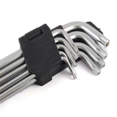 Imagem de Jogo De Chave Hexagonal Torx Longa Ponta Dupla Aço 9 Peças - Canoas Fe
