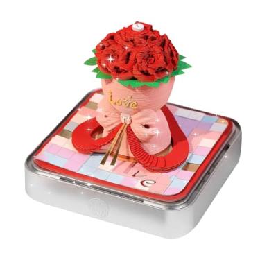 Imagem de Bloco de notas 3D Calendário 2026 - Bloco de notas rosa, bloco de notas de arte de entalhe - Bloco de notas com iluminação LED e estojo de acrílico para decoração de escritório e mesa