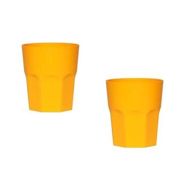 Imagem de Kit 2 Copos Mini Roma Amarelo 300Ml Plástico Premium - Bb Store