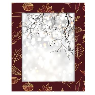 Imagem de Porta-retrato 28 × 35 pinheiro, vermelho, feito de madeira maciça, 28 x 35 cm, moldura para exibição de mesa e montagem na parede, para decoração de casa e ideias de presentes para a família