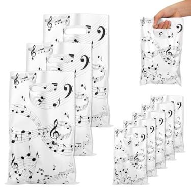 Imagem de 50 Sacolas de Presente com Notas Musicais, Sacolas de Lembrancinhas com Tema Musical para Festas Aniversário Festivais e Celebrações Musicais