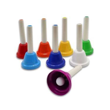 Imagem de Kit 8 Sinos Coloridos de Mão 7,5