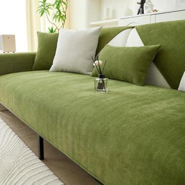 Imagem de Capas de sofá de chenille laváveis e capas de sofá para cães – à prova d'água, antiderrapante, capa de sofá para sofá, protetor de móveis que aceita animais de estimação - verde grama||70 x 180 cm