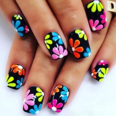 Imagem de Pregos postiços quadrados médios com glitter, pregos postiços quadrados médios com design nude gradiente cola nas unhas, unhas de acrílico, cobertura completa, ponta para decoração feminina, 24 peças