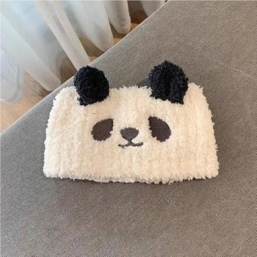 Imagem de Bandanas femininas de maquiagem – Linda faixa de cabelo de panda preta e branca para lavar o rosto e cuidados com a pele