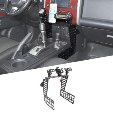 Imagem de Fgtagtal Suporte multifuncional de telefone para carro/suporte para walkie talkie/suporte de rádio compatível com Toyota FJ Cruiser 2007-2021 console painel de mudança de marchas extensor suporte de