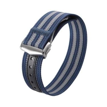 Imagem de Pulseira De Relógio Masculina De Nylon Canelado De 20mm Para Omega Sea