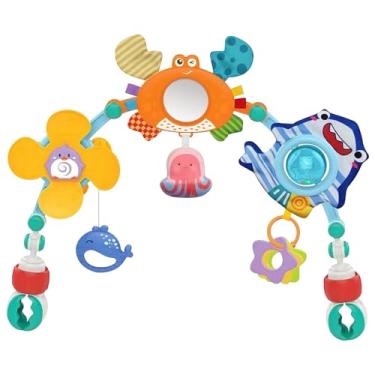 Imagem de FINYQBET Arco de Brinquedos para Carrinho de Bebê, Tema Marinho, Brinquedo Sensorial com Ajuste Universal para Assento de Carro, Carrinho e Berço, Para Recém-Nascidos e Bebês (0 Meses+)