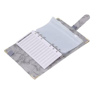 Imagem de aqxreight Pasta de Orçamento de Couro PU A6 Com 6 Furos Com 8 Bolsas Com Zíper 12 Folhas de Orçamento 2 Adesivos Núcleo Interno Substituível Pasta de de Dinheiro Transparente e para Identificação de