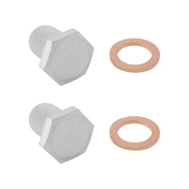 Imagem de Briny River 2 peças de tampão de drenagem de cárter de óleo para carro, parafuso de drenagem de cárter de óleo do motor com junta 11131273093 compatível com BMW E30 E34 E36 E39 M12 x 1,5 x 20,5 x 17