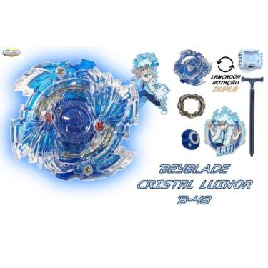 Imagem de Beyblade Burst Cristal Luinor Lançador Dupla Rotação Beyblad - TD, Bey