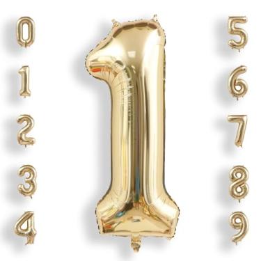 Imagem de AULE Números grandes de 101 balão de 101 cm, ouro claro, balões grandes com números de alumínio, decorações de festa de feliz aniversário de hélio gigante para homens e mulheres, suprimentos de festa
