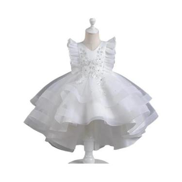 Imagem de Vestido Longo De Verão Para Meninas Com Mangas Voando Em Tule, Estilo 