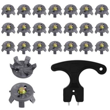 Imagem de 21 Peças Conjunto de Cravos para Sapatos Golfe, Incluindo 20 Cravos Reposição e 1 Chave para Entusiastas Jogadores de Golfe e Críquete