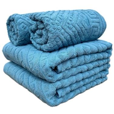 Imagem de Jogo de Toalhas Banhão Gigante 100% Algodão Extra Soft 4 Peças Alta Absorção para Banho (AZUL MARINE 1495)