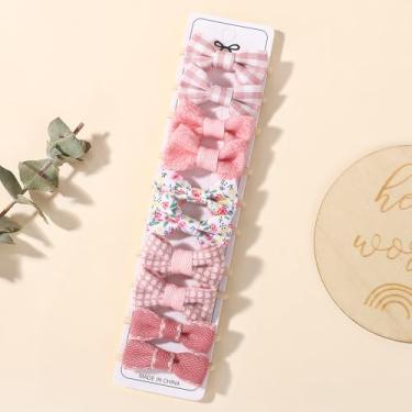 Imagem de 10 peças de laços de cabelo com laços, pequenos elásticos de 4 cm, suportes de rabo de cavalo, tecido macio, laço de flor, faixas de cabelo de borracha para mulheres jovens (10 peças)