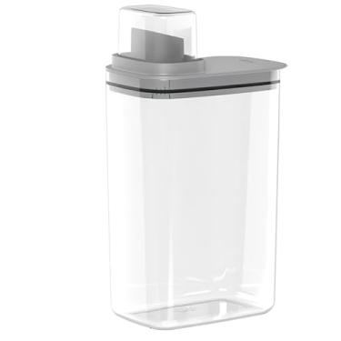 Imagem de Kit Dispenser Organizador Lavanderia 2,3 e 1,5 Litros Acrílico amaciante sabão em pó Lavanderia(2 Cinza 2.3L)