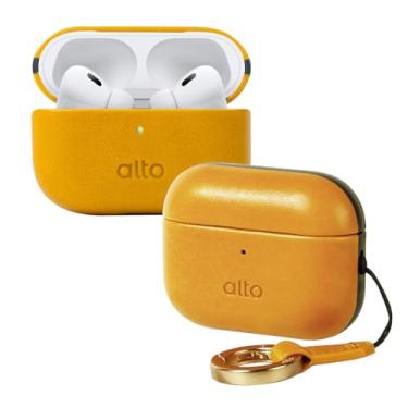 Imagem de alto Capa de couro italiano compatível com AirPods Pro 3ª geração 2025 mulheres homens capa rígida protetora suporta carregamento sem fio LED visível (marrom caremel)