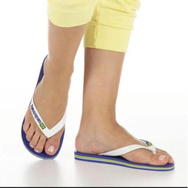 Imagem de Sandália Havaiana Brasil Logo FC - Havaianas, Azul naval, 39/40