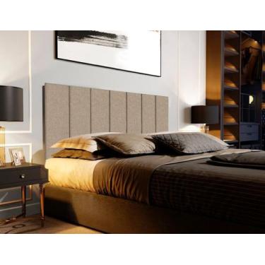 Imagem de Cabeceira Queen Estofada 160 cm - Suspensa - Cama Box - D&V, Palha - L