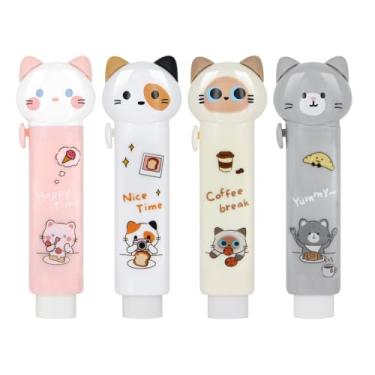 Imagem de Borracha retrátil para lápis, pacote com 4 borrachas fofas para desenhar ou escrever