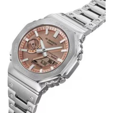 Imagem de Relogio Casio G-shock Metal Bluetooth Solar Gm-b2100ad-5adr Prateado Prateado Laranja-Masculino