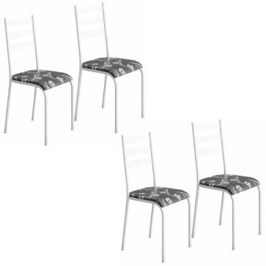 Imagem de Kit 4 Cadeiras 541 Sala Jantar Cozinha Pés Aço Tubular - Loja DoceLar,