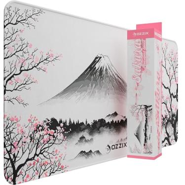 Imagem de Mousepad Gamer Sakura 70x35 Speed Premium Cultura Japonesa Monte Fuji Exclusivo Estampa Original Ozzix