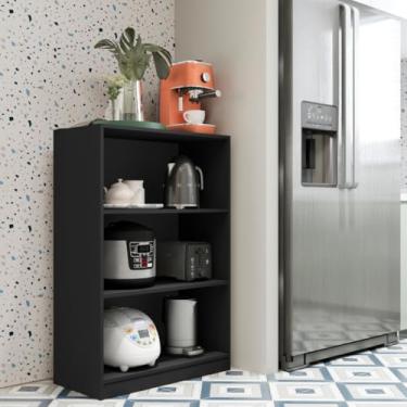 Imagem de Armário Prateleira Organizadora Multiuso para Cozinha, Lavanderia e Quarto, Estrutura Compacta, Prática e Funcional(Preto)