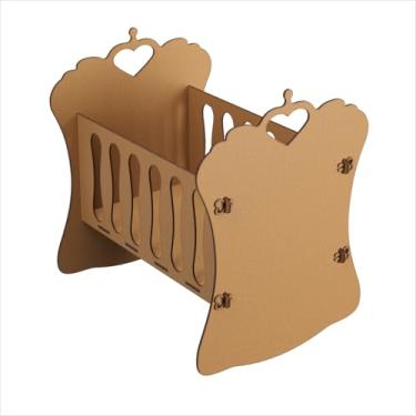 Imagem de Berço Infantil de Boneca Bebê Reborn 52,2 x 55,5 Natural Ofertamo LR