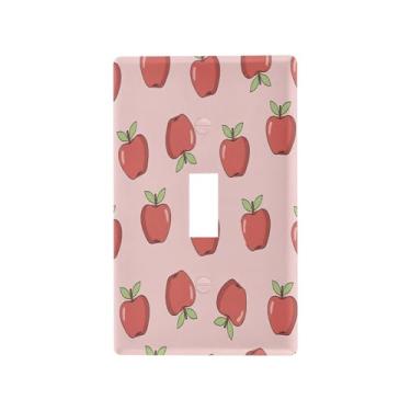 Imagem de Wassud Placa de cobertura para interruptor de luz, maçãs vermelhas, capas de tomada decorativas, placa de parede para tomadas elétricas, interruptor único 11 x 6 cm