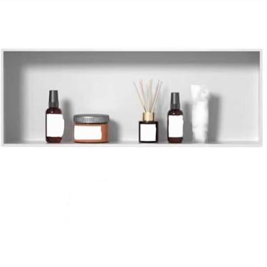 Imagem de Nicho de chuveiro de aço inoxidável à prova de ferrugem – Solução de armazenamento de parede embutida para banheiro, sala de estar e quarto - Prateleiras horizontais, design elegante e durável