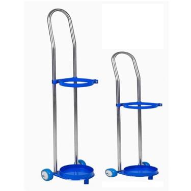 Imagem de Suporte de tanque de oxigênio azul, suporte de cilindro de gás único portátil para hospitais, laboratórios e escolas, serve para cilindros de nitrogênio 10/15/20L, solução de armazenamento durável e