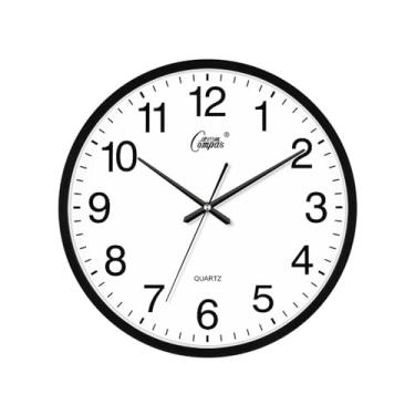 Imagem de Decoração decorativa silenciosa e sem tique-taque de 33,5 cm de relógio de parede moderno na sala de estar, quarto e cozinha - preto para escritório